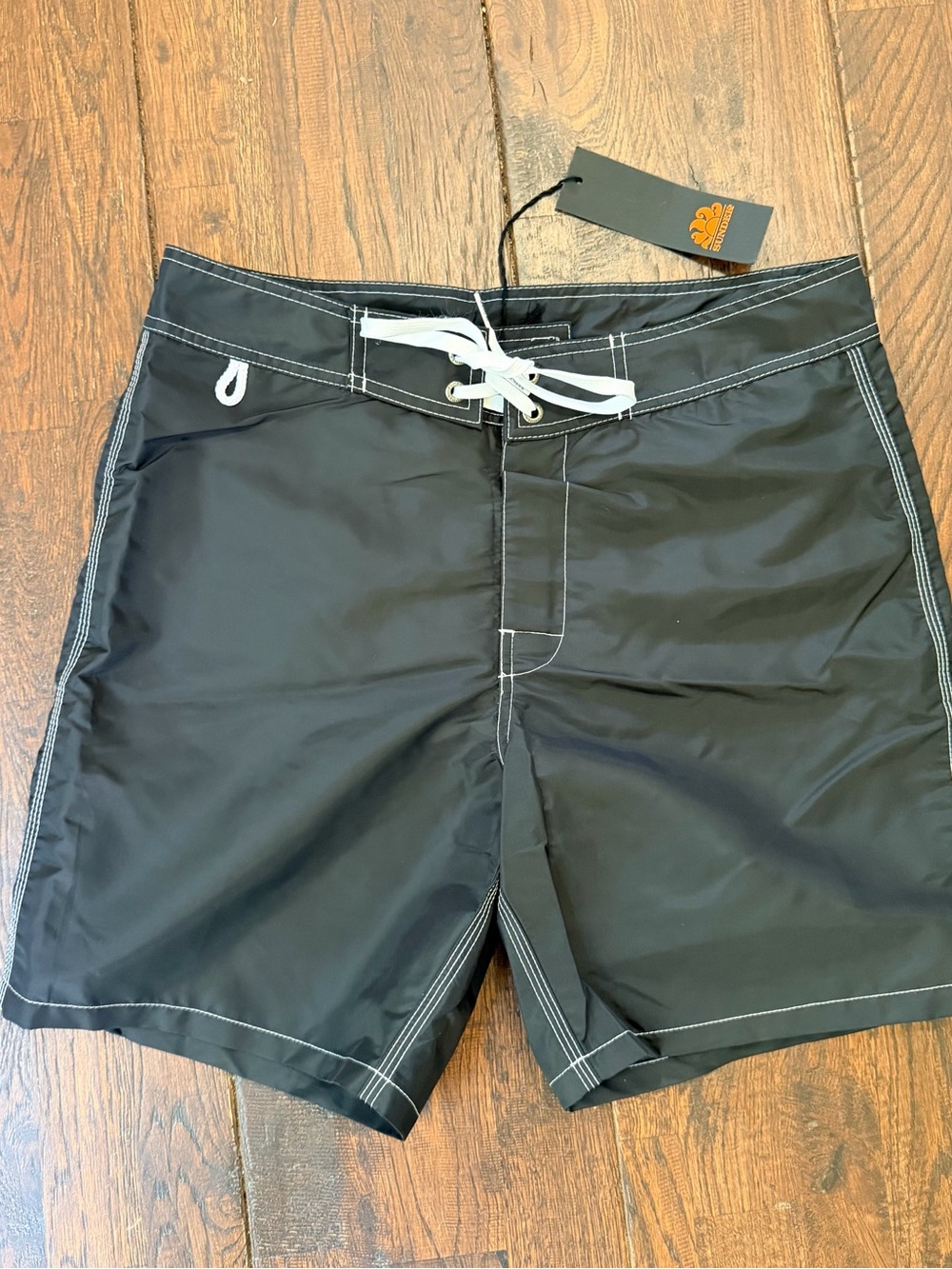 Sundek Black Swim Board Shorts with iconic rainbow new